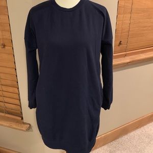 Crew Neck Tunic Sweatshirt with Pockets